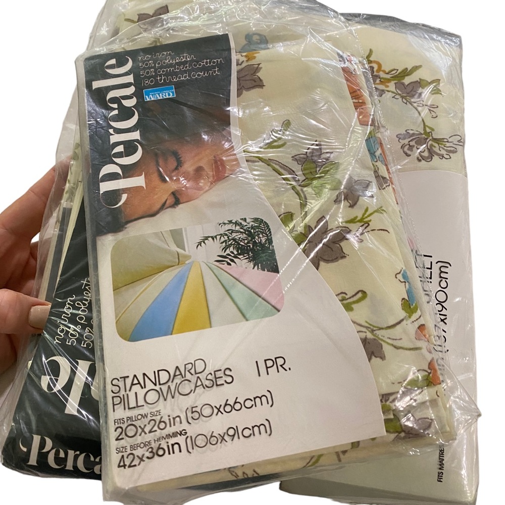 Vintage Floral Percale Full Sheet Set